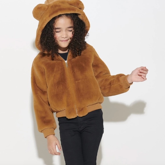 Apparis Faux Fur Hooded Children Jacket